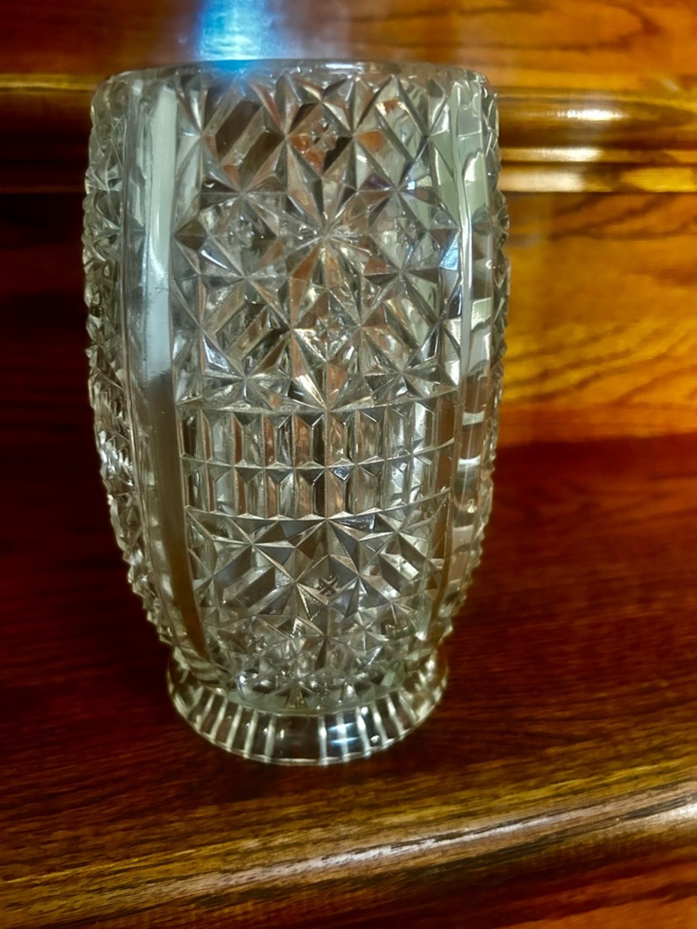 Vintage Czech Bohemian Crystal Cut Vessel Vase (flip It!) Candle Holder